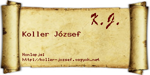 Koller József névjegykártya